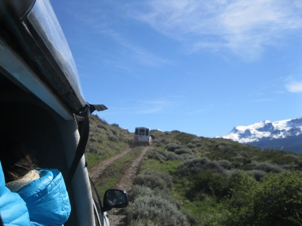Climbing up along the winding road.