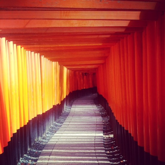 Fushimi Inari Shrine.  Where thousands of orange tori gates welcome you.